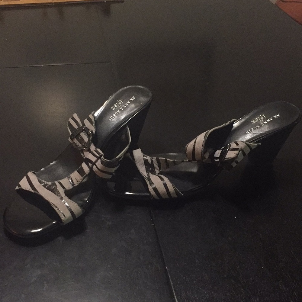 Anne Klein zebra print heels